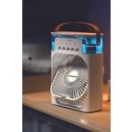 3'ü 1 Arada Soğuk Buharlı Nemlendirici Masaüstü Vantilatör USB Fan Gece Lambası 600ml