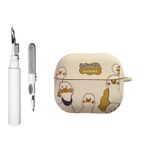 [3'ü 1 arada]Casevita Sevimli Kılıf Samsung Galaxy Buds3/Galaxy Buds3 Pro (2024) ile Uyumlu, Anahtarlıklı IMD Komik Karikatür Ördek Darbeye Dayanıklı Koruyucu Kapak Temizleme Kiti ile