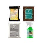 3V Bitki Bakım Yetiştirme Seti-Torf(2L)-Leonardit(2L)-Perlit(2L)-Greener Yeşil Bitkiler İçin 500 Ml