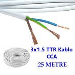 3x1.5 Cca Ttr Kablo Çok Telli 25 Metre Tam Kesit Kablo