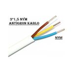 3X1.5 Nym Antigron Topraklı Kablo Tam Bakır 100 Metre