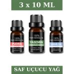 3X10 ml Esans Bebek Pudrası , Vanilya , Yasemin Koku Buhurdanlık Yağı ve Aromaterapi Yağı - Şeffaf