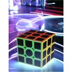 3X3X3 Professıonal Speed Cube Carbon Fıber - Karbon Fiber Profesyonel Rubik Zeka Sabır Küpü - Pembe