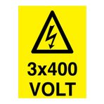 3x400 Volt Uyarı Tabelası - 35x50 Alüminyum Kompozit Panel - VOL13