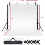 3x6 M White Screen Beyaz Fon Perde Fotoğraf ve Ürün Çekimleri Için + Fon Standı