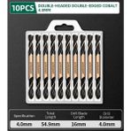 4.0mm 10 Adet Yeşil Burgu Bit Çift Başlı Çift Kenarlı Metal Paslanmaz Çelik Kobalt Ultra Sert Matkap Demir Delme 3.0-6.0mm Matkap Ucu (Yurt Dışından) - Renkli