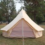 4-12 Kişi Kamp Çadırı 3-6 M Pamuk Kanvas Çan Çadır Açık 4 Mevsim Aile Partisi Piknik Yurt Çadırı W/Soba Deliği (Bej 19.7ft 6 m 10~12 Kişi)