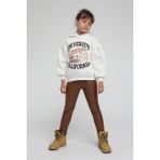 4-14 Yaş Escabel Kız Çocuk Balon Kol Kapşonlu Sweatshirt Beyaz - 4 - 5 Yaş