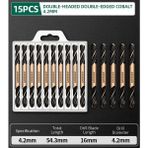 4.2mm 15 Adet Yeşil Burgu Bit Çift Başlı Çift Kenarlı Metal Paslanmaz Çelik Kobalt Ultra Sert Matkap Demir Sondaj 3.0-6.0mm Matkap Ucu (Yurt Dışından) - Renkli