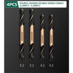 4.2mm5.2mm 4 Adet Yeşil Burgu Bit Çift Başlı Çift Kenarlı Metal Paslanmaz Çelik Kobalt Ultra Sert Matkap Demir Delme 3.0-6.0mm Matkap Ucu (Yurt Dışından) - Renkli