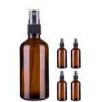 4 Adet 100 ml Amber Kapaklı Siyah Sprey 100 cc Fısfıs Kolonya Dezenfektan Kahverengi Cam Şişe