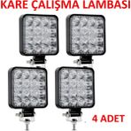 4 Adet 11x11 16 Led Kare Off Road Traktör Tir Kamyon Sis Fari Sis Lambasi Çalisma Lambasi Projektör