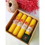 (4 Adet) 14Cm X 3Cm Dogal Petek Balmumu Mum Hediyelik Bal Mumu Mum Besswax Ari Mumu