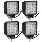 4 Adet 16 Led Off Road Kare Çalışma Lambası Sis Lambası Projektör Gündüz Farı 48 Watt