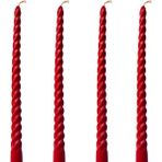 (4 Adet 27.5cm) Mum Konik Şamdan Mumu Doğal Petek Mum Dekoratif Kırılmaz Akmaz Mum Bal Mumu Beeswax Candle (Kırmızı)