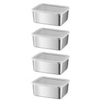 4 Adet 304 Çelik 550 ml Yemek Meyve Et Buzdolabı Beslenme Saklama Kabı mt107-4