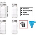 4 Adet 4 Oz Kare Cam Baharat Kavanoz Biber Şişesi Baharat Kutusu Barbekü Çeşni Kapaklı Tuzluk Teneke Kutu Seti Mutfak Depolama Malzemeleri (Yurt Dışından) - Pepper Shakers - Renkli