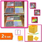 4 Adet 4 Renk Fermuarlı Bavul İçi Düzenleyici + Sarı Dolap İçi Düzenleyici Kutu - 2Li Set X7z1h7
