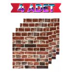 4 Adet 70Cmx70cm Kendinden Yapışkanlı Kırmızı Taş Duvar Paneli Kağıdı Sticker Ofis Salon Otel Nw149