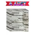 4 Adet 70Cmx77cm Kendinden Yapışkanlı Krem-Gri Duvar Paneli Kağıdı Sticker Ofis Salon Otel Nw112