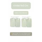 4 Adet 9X5 Cm Universal Büyük Boy Kablolu Tens Pedi - Tens Elektrot Pedi - Yedek Tens Elektrodu