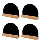 4 Adet Ahşap Standlı Mini Kara Tahta Tabelaları | Küçük Masa Üstü Boyutu Yazı Tahtası | Rustik Düğün Dekorasyonları | 9,9 x 7,1 cm AOD