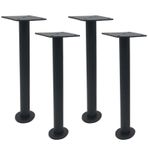 4 Adet Ayarlanabilir Paslanmaz Çelik Mobilya Ayakları - Metal Koltuk Yedek Ayakları Kanepe Sehpa Banyo Dolabı TV Sehpası için 25 cm/9,8 inç Siyah Vidalı