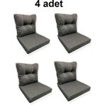4 Adet Bahçe Balkon Mobilyası Minderi (4 Adet Minder, 4 Adet Kırlent) - Çok Renkli