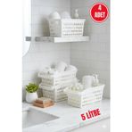 4 Adet Beyaz Plastik Çok Amaçlı Delikli Organizer Sepet – Mutfak Banyo Dolap İçi Düzenleyici 5 Litre