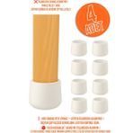 4 Adet Beyaz Pvc Masa Sandalye Pabuç – 2,1 cm Uyumlu Kaydırmaz Zemin Koruyucu