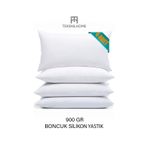 4 Adet Boncuk Silikon Yastık 900 Gram Antialerjik 50x70 Cm Premıuım Yastık Beyaz