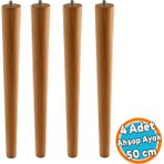 4 Adet Boyalı Ahşap Silindir Sehpa ve Masa Ayağı Ayakları Aksesuarları Modern Tasarım 50 cm - 1