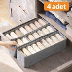 4 Adet Çoklu Çekmece ve Dolap Içi Düzenleyici Seti - Antrasit - Seçenek 1