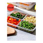 4 Adet Dondurulmuş 400 Ml 4 Bölmeli Öğünlük Et Sebze Saklama Kabı - Kıyma Tavuk Buzluk Organizer