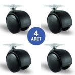 4 Adet Ec01Mkm50. Oynak Tablalı Mobilya Tekerleği Sehpa Tekeri.
