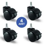 4 Adet Ec05Gmkm50F. Oynak Civatalı Frenli Mobilya Tekerleği