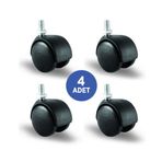 4 Adet Ec05Mkm50, Oynak Civatalı Mobilya Tekerleği Koltuk Tekeri, Çap:50, 4Lü Set