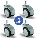 4 Adet Ec05Mkt50. Oynak Civatalı Mobilya Tekerleği Sehpa