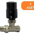 4 Adet Eca Trv4 Termostatik Düz Radyatör Valfi Petek Vanası Siyah 802120117