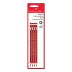 4 Adet Faber Castell 4'Lü Kırmızı Kopya Kalemi