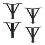 4 Adet Firkete Ayak Metal 12 cm Mat Siyah Mobilya Koltuk Ayağı