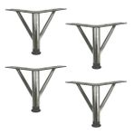 4 Adet Firkete Ayak Metal 15 cm Krom Mobilya Koltuk Ayağı