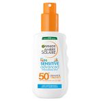 4 ADET Garnier Ambre Solaire Sensitive Advanced Çocuk Hipoalerjenik Güneş Koruyucu Sprey SPF 50+ 150 ml