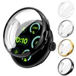 [4 adet] Google Pixel Watch 3/2/1 41 mm için Kamita kılıf, yumuşak TPU tampon kapak, ekran koruyucu folyolu, darbeye dayanıklı, tam kaplama koruyucu kılıf, Google Pixel Watch3 için (şeffaf + siyah +