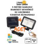 4 Adet Güneş Enerjili 260 Lümen Hareket Sensörlü Kumandalı Bahçe Balkon Aydınlatma Sokak Lambası