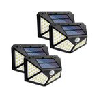 4 Adet Güneş Enerjili Solar Bahçe Duvar Lamba Aydınlatma 100 Led
