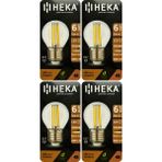 (4 Adet) Heka 6W (51W) 6500K (Beyaz Işık) E27 Duylu Şeffaf Led Ampul