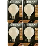 (4 Adet) Heka 9W (67W) 3000K (Sarı Işık) E27 Duylu (Kalın Duy) Led Glop G95 Ampul