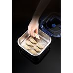 4 Adet İnce Çelik 1250 Ml Kilitli Yemek Et Buzdolabı Beslenme Saklama Kabı Mt106 Gri