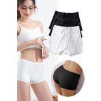 4 Adet Kadın Dikişsiz Görünmez İz Yapmaz Mini Şort Boxer Siyah Beyaz